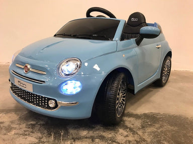 Bestuurbare auto kind Fiat 500 12 volt softstart blauw - RideCars