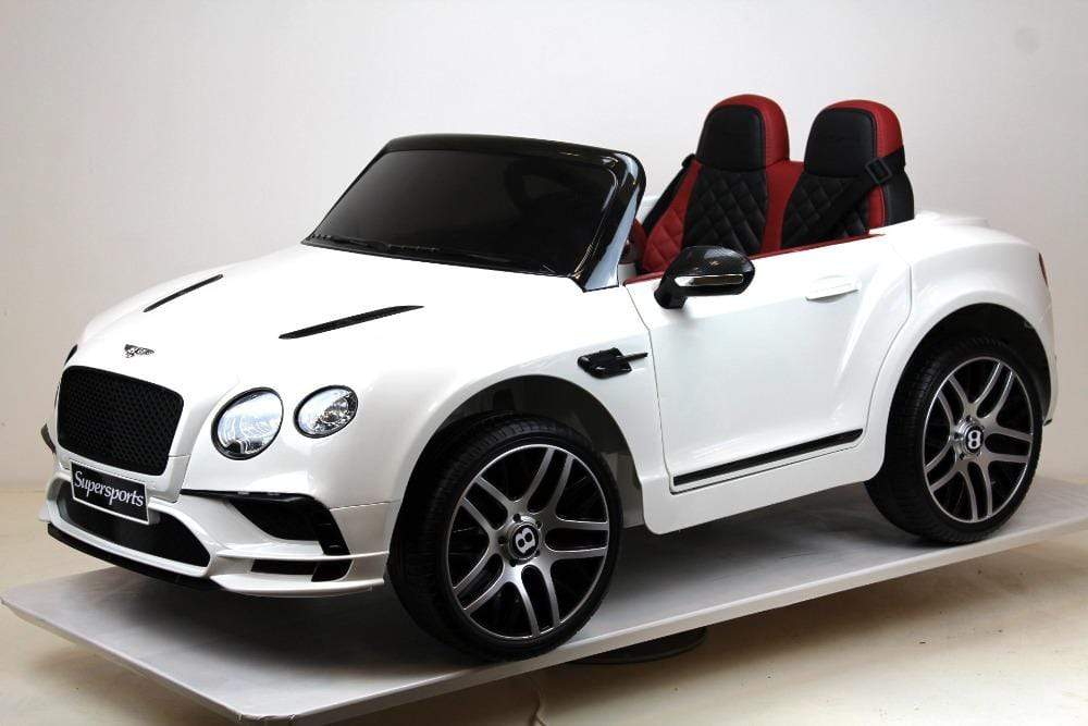 Elektrische kinderauto Bentley Continental 1,5 persoons wit - RideCars