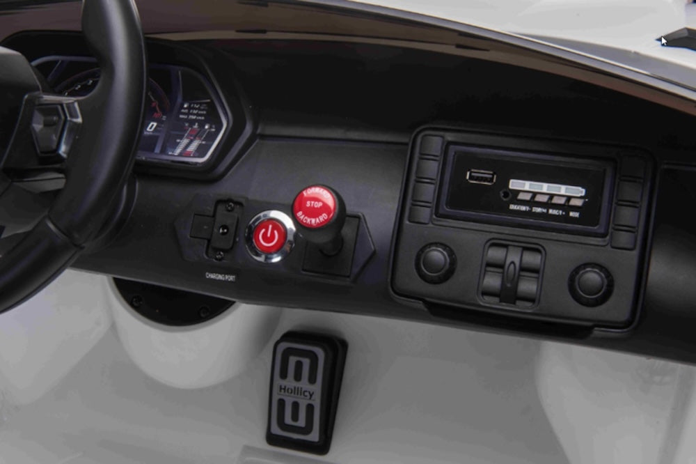 Lamborghini Aventador SVJ 24V elektrische kinderauto wit - twee persoons