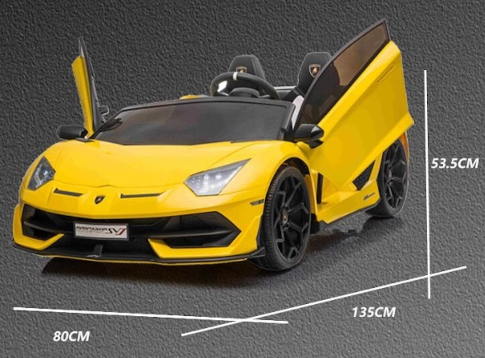 Lamborghini Aventador SVJ 24V elektrische kinderauto wit - twee persoons