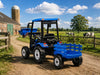 Kinder tractor 24V + frontlader + aanhanger blauw