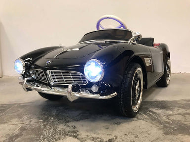 Accu kinderauto BMW 507 oldtimer classic - 12 volt 2.4G RC zwart metallic - RideCars
