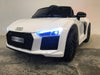 Audi R8 elektrische kinderauto wit 12 volt 2.4G RC - RideCars