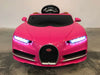 Bugatti Chiron elektrische kinderauto roze 12 volt - RideCars