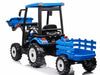 Kinder tractor 24V + frontlader + aanhanger blauw