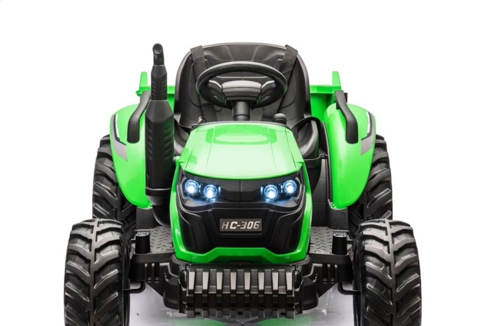 Kindertractor 24 volt met aanhanger (groen) | Ridecars.nl