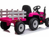 Elektrische kindertractor met aanhanger 12V roze + afstandsbediening