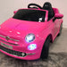 Elektrische kinderauto Fiat 500 12 volt softstart roze - RideCars