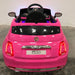 Elektrische kinderauto Fiat 500 12 volt softstart roze - RideCars