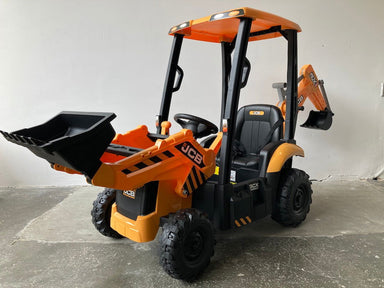 Elektrische kindertractor JCB Sitemaster met dak - RideCars