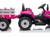 Elektrische kindertractor met aanhanger 12V roze + afstandsbediening