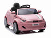 Fiat 500 kinderauto 12V roze met afstandsbediening