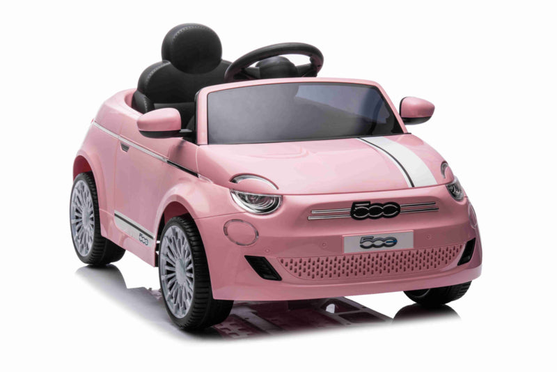 Fiat 500 kinderauto 12V roze met afstandsbediening