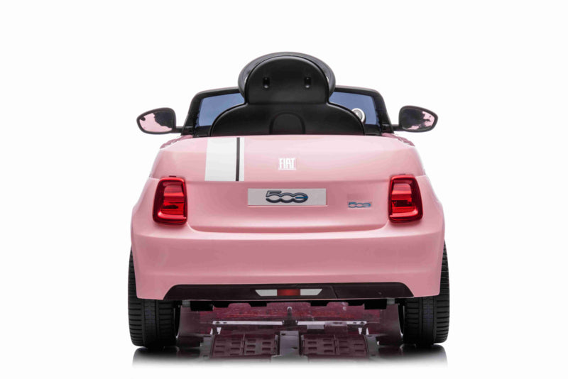 Fiat 500 kinderauto 12 volt roze met afstandsbediening