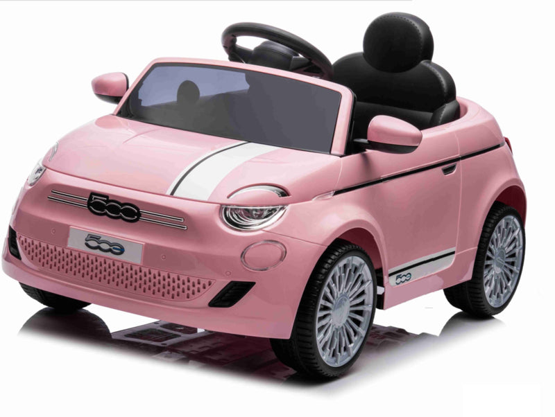 Fiat 500 kinderauto 12V roze met afstandsbediening