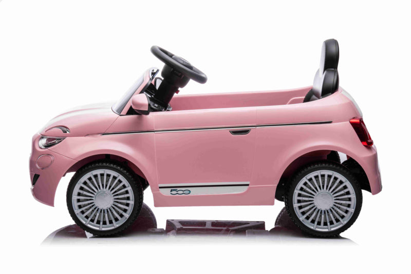 Fiat 500 kinderauto 12V roze met afstandsbediening