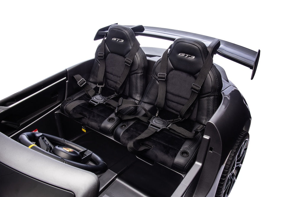 Kinderauto Porsche 911 GT3 2 persoons 24V MP4 grijs metallic