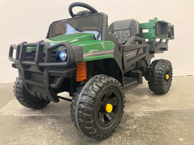Kinder jeep transporter groen 12 volt - RideCars