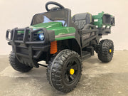 Kinder jeep transporter groen 12 volt