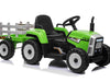 Kindertractor 12V | elektrische tractor + aanhanger groen