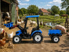 Kinder tractor 24V + frontlader + aanhanger blauw