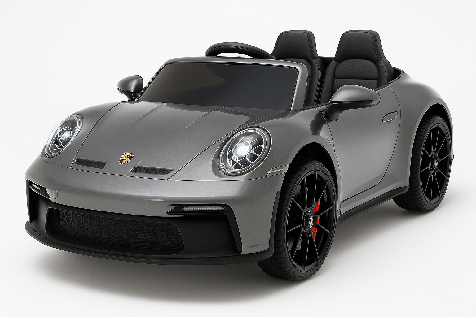 Kinderauto Porsche 911 GT3 24 volt 2 persoons MP4 4WD grijs metallic