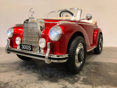 Kinderauto elektrisch Mercedes 300 S classic oldtimer rood - RideCars