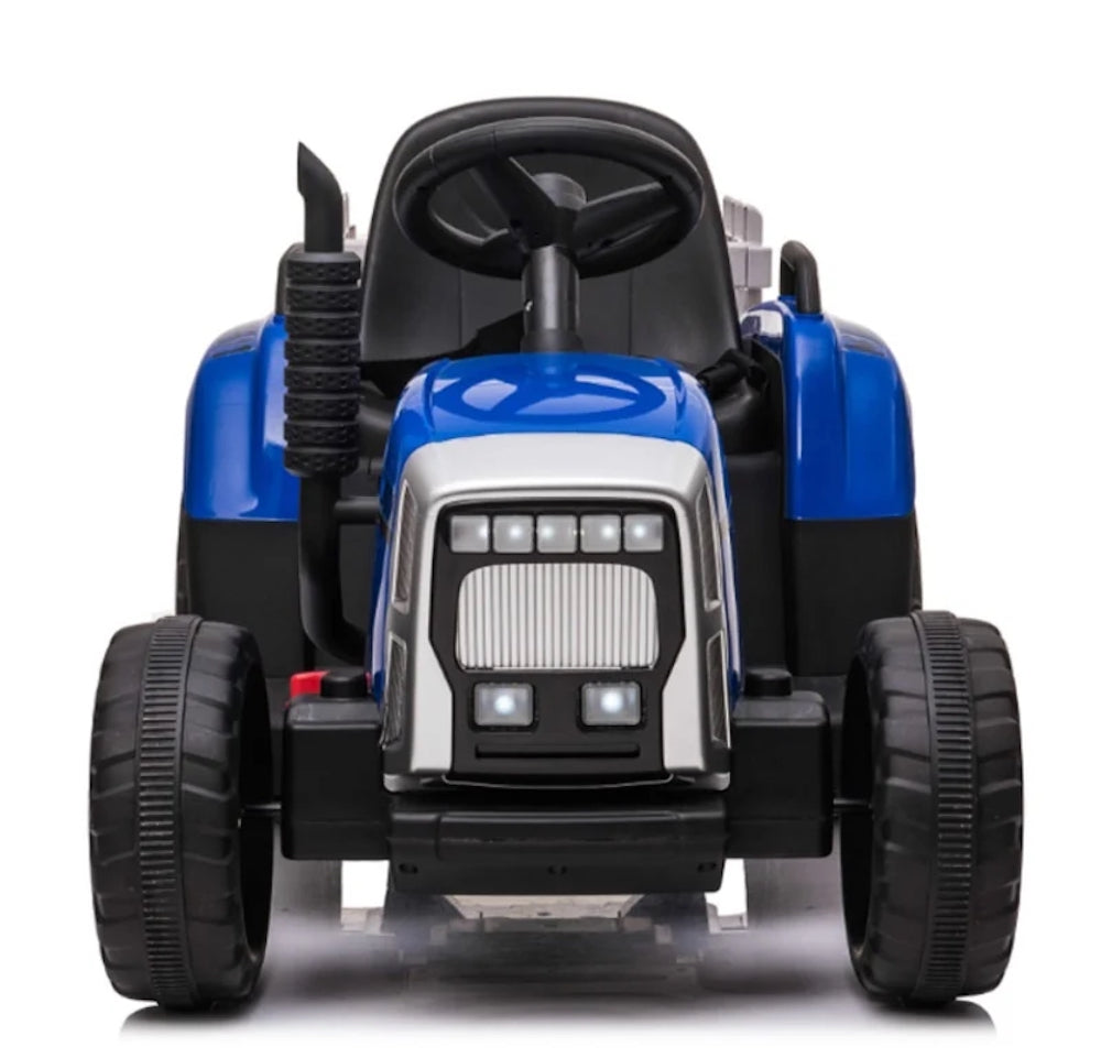 Kindertractor 12V | Tractor met aanhanger blauw