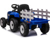 Kindertractor 12V | Tractor met aanhanger blauw