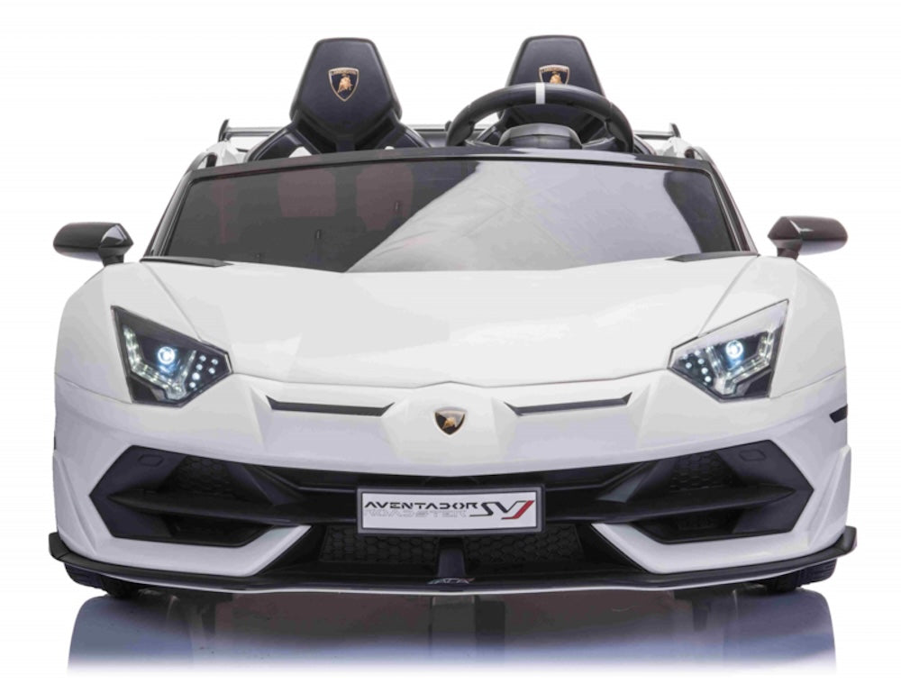 Lamborghini Aventador SVJ 24V elektrische kinderauto wit - twee persoons