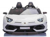 Lamborghini Aventador SVJ 24V elektrische kinderauto wit - twee persoons