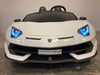 Lamborghini kinderauto Aventador 24 volt wit met drift - twee persoons - RideCars