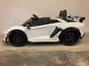 Lamborghini kinderauto Aventador 24 volt wit met drift - twee persoons - RideCars