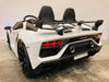 Lamborghini kinderauto Aventador 24 volt wit met drift - twee persoons - RideCars