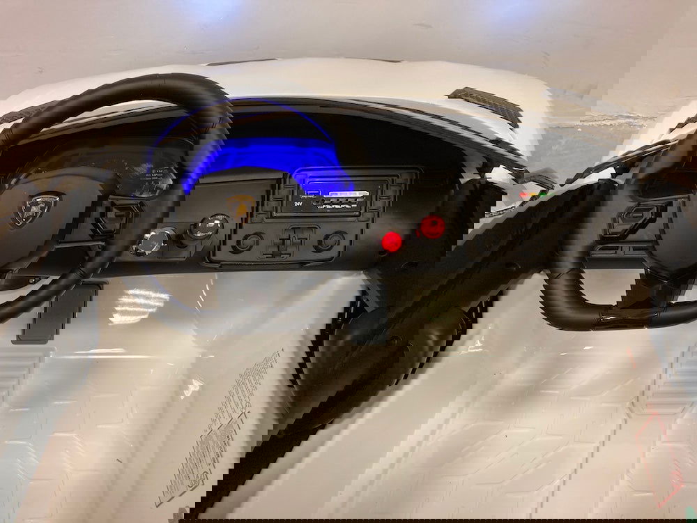 Lamborghini kinderauto Aventador 24 volt wit met drift - twee persoons - RideCars