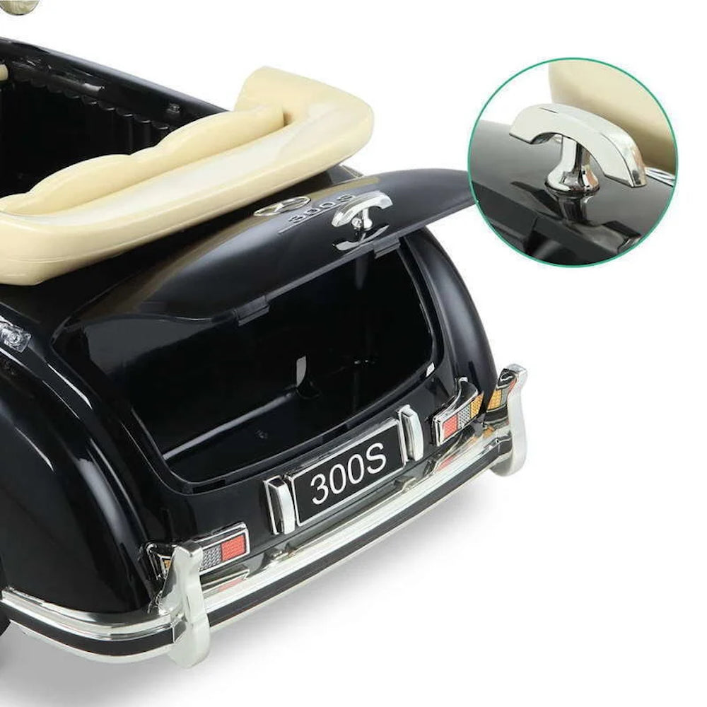 Mercedes 300 S | elektrische kinderauto 12V oldtimer zwart