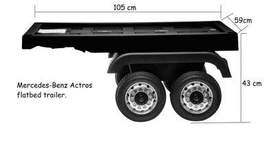 Mercedes  kinder vrachtwagen Actros 12V 4WD zwart met oplegger