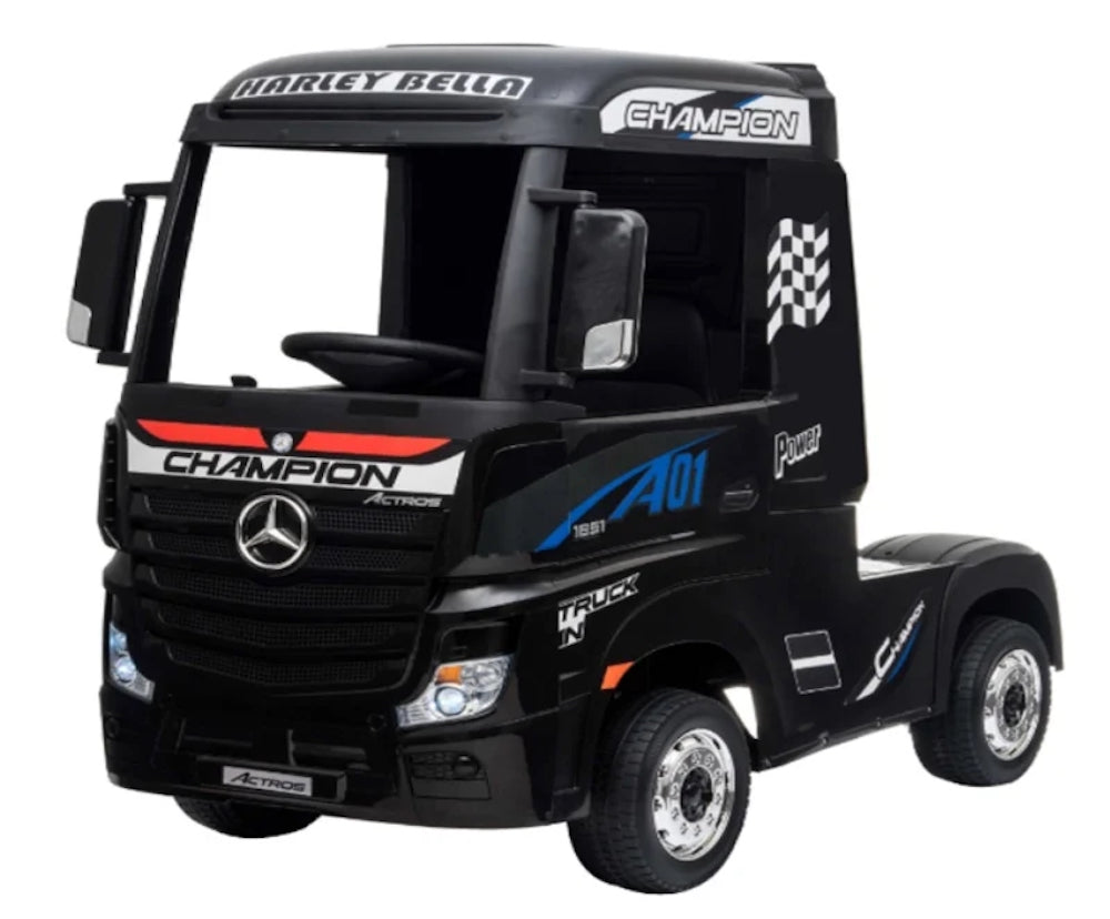 Mercedes Actros | elektrische kinder vrachtwagen 12V 4WD zwart