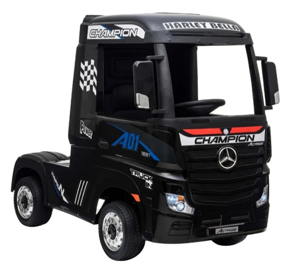 Mercedes Actros | elektrische kinder vrachtwagen 12V 4WD zwart