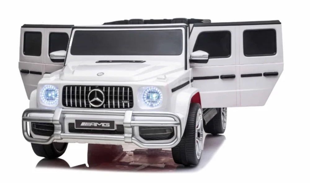 Mercedes G63 AMG | elektrische kinderauto 24V 4WD twee persoons wit