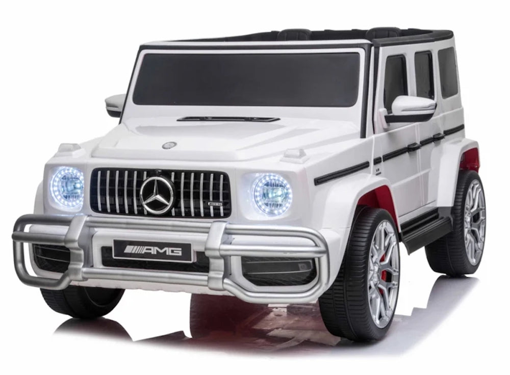 Mercedes G63 AMG | elektrische kinderauto 24V 4WD twee persoons wit
