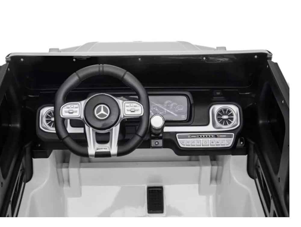 Mercedes G63 AMG | elektrische kinderauto 24V 4WD twee persoons wit