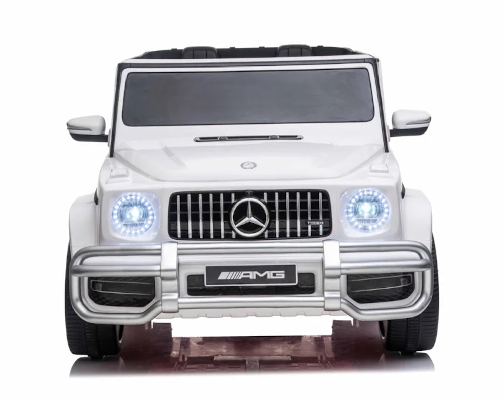 Mercedes G63 AMG | elektrische kinderauto 24V 4WD twee persoons wit