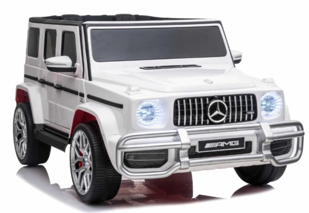 Mercedes G63 AMG | elektrische kinderauto 24V 4WD twee persoons wit