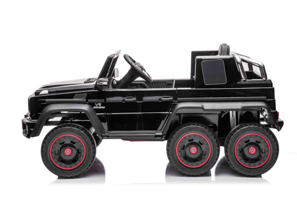 Mercedes G63 elektrische kinderauto 12V 6x6 zwart 1 persoons