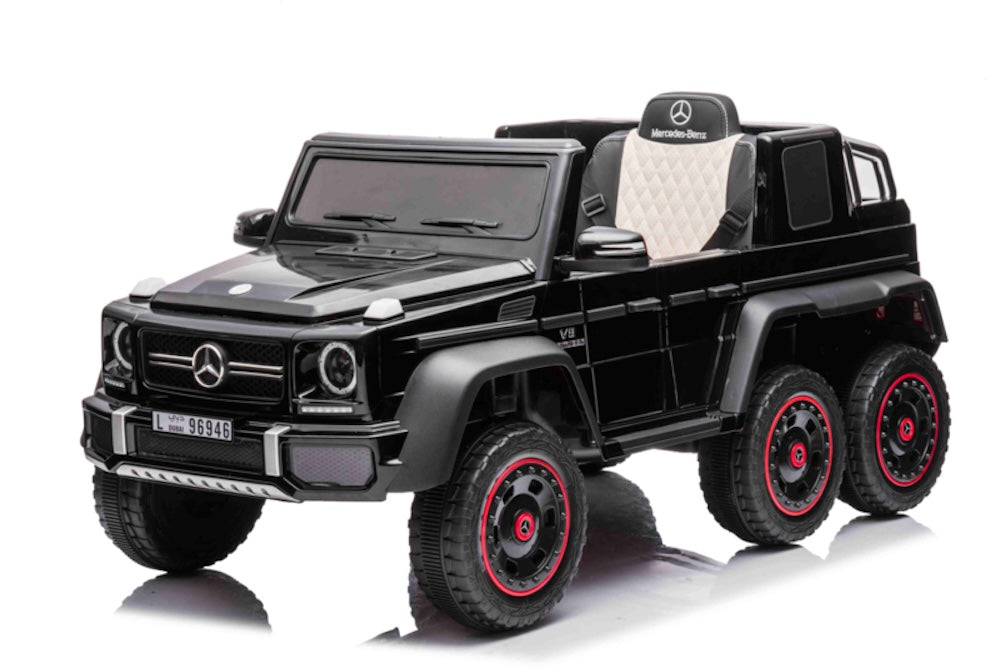 Mercedes G63 elektrische kinderauto 12V 6x6 zwart 1 persoons