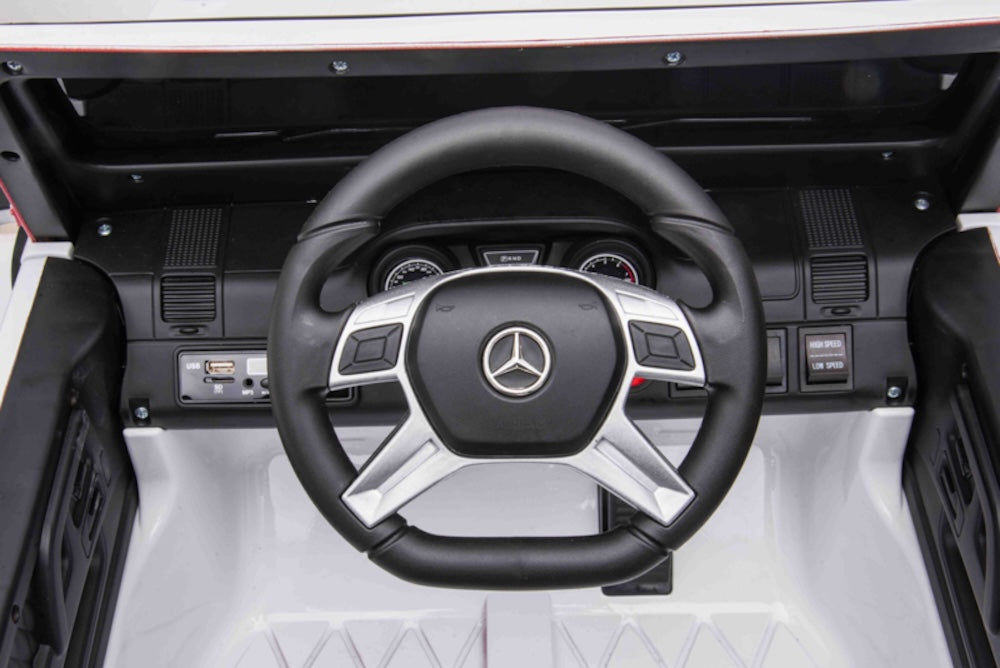 Mercedes G63 elektrische kinderauto 12V 6x6 zwart 1 persoons