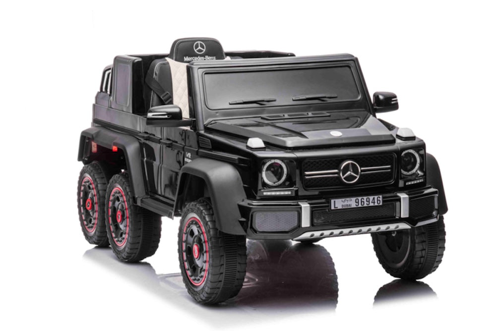 Mercedes G63 elektrische kinderauto 12V 6x6 zwart 1 persoons