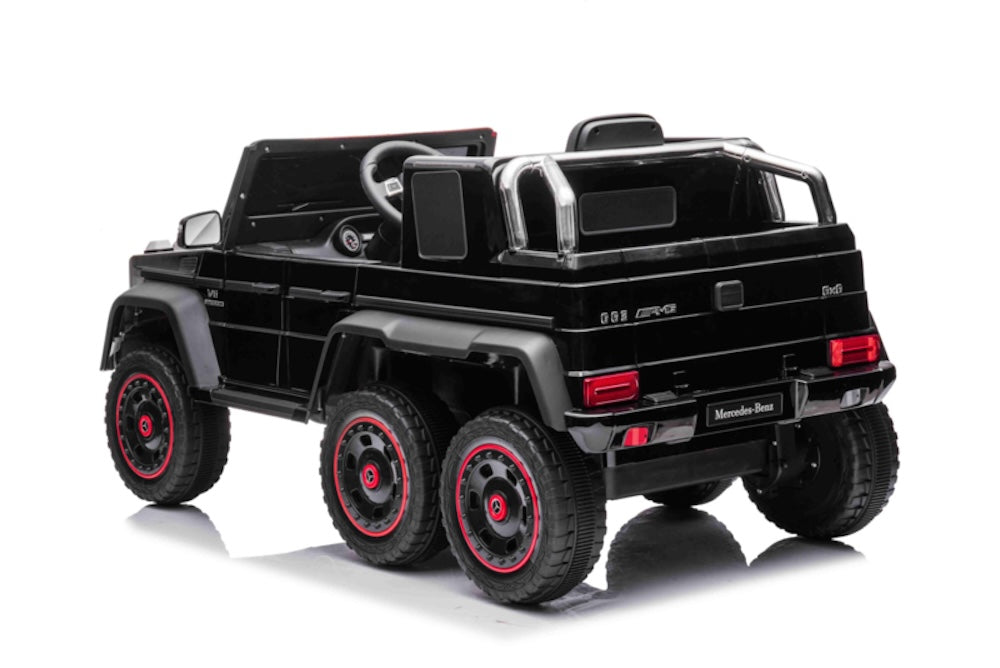 Mercedes G63 elektrische kinderauto 12V 6x6 zwart 1 persoons