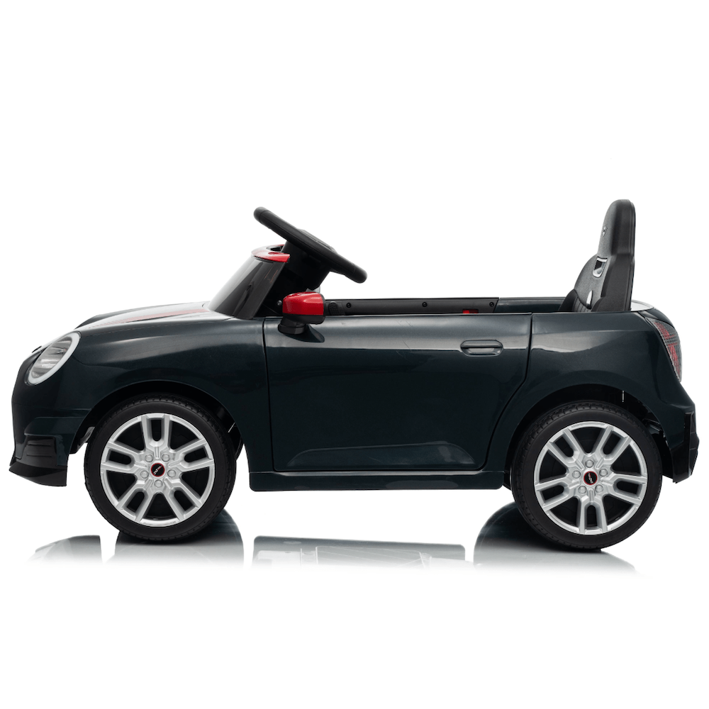Mini Auto Kind Mini Cooper S kinderauto 12V zwart met afstandsbediening | Ridecars.nl